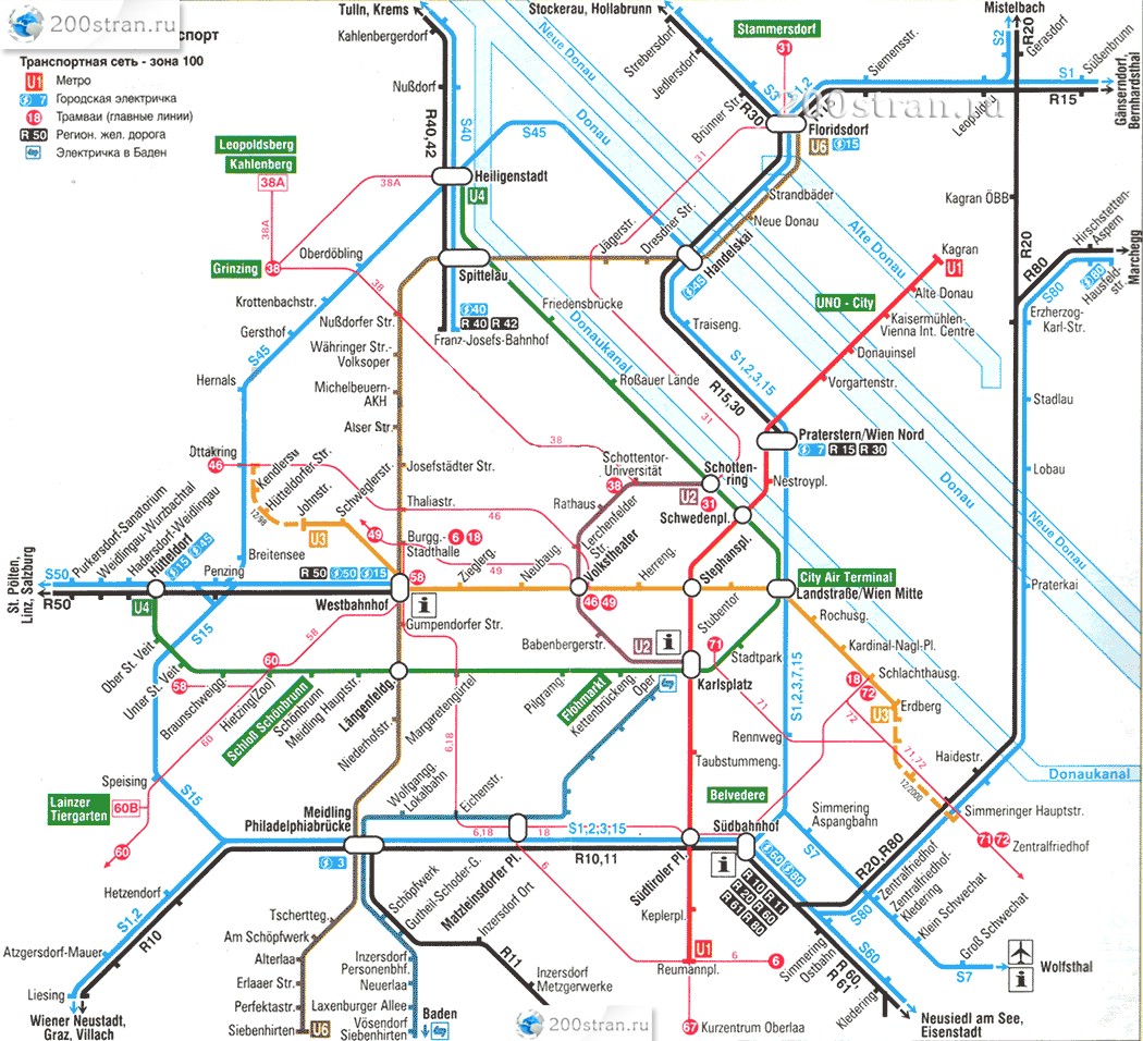 Карта метро вены на русском языке